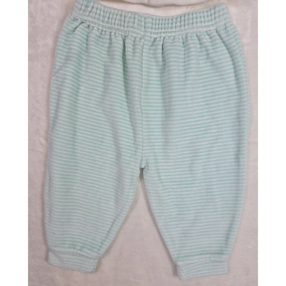 Vintage 80s Tiny Toes Baby Outfit Set 6-9M Mint Striped NWT Style